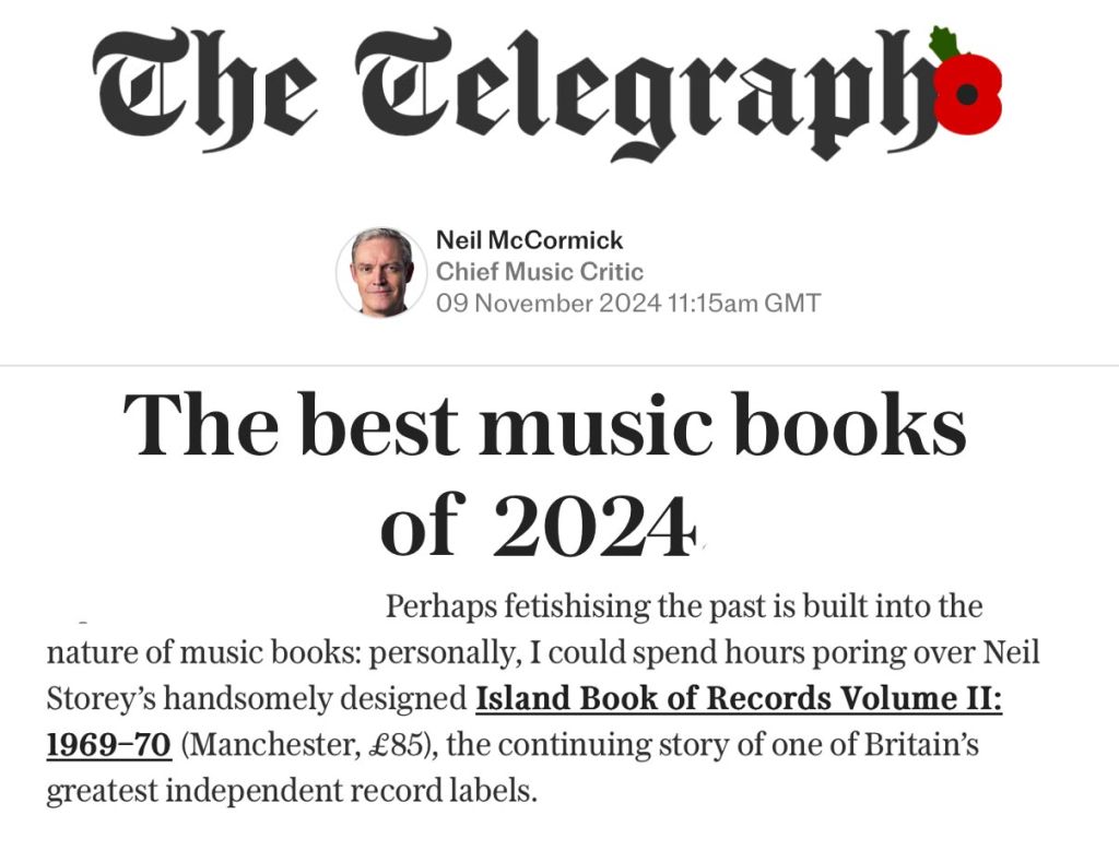 Chief Music Critic of The Telegraph lists us in the BEST MUSIC BOOKS of 2024